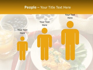 A Plate Of Food On A Table With A Glass Of Orange Juice PowerPoint Template