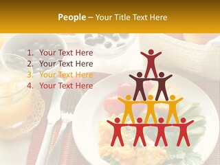 A Plate Of Food On A Table With A Glass Of Orange Juice PowerPoint Template