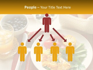 A Plate Of Food On A Table With A Glass Of Orange Juice PowerPoint Template