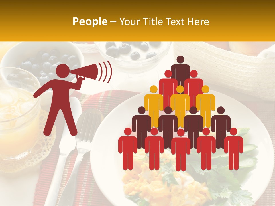 A Plate Of Food On A Table With A Glass Of Orange Juice PowerPoint Template
