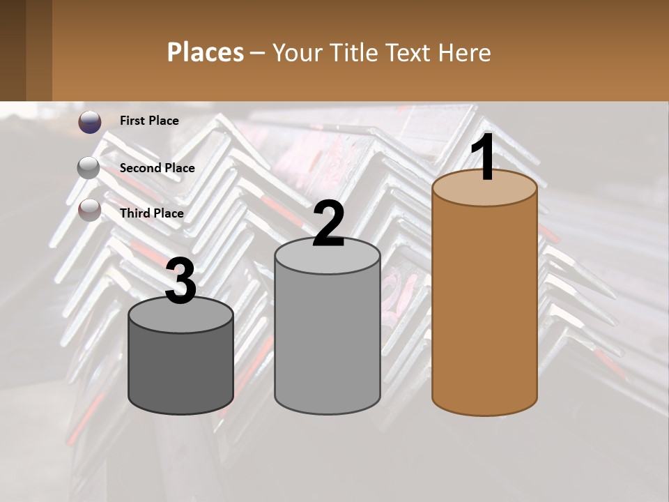 A Bunch Of Metal Bars Stacked On Top Of Each Other PowerPoint Template