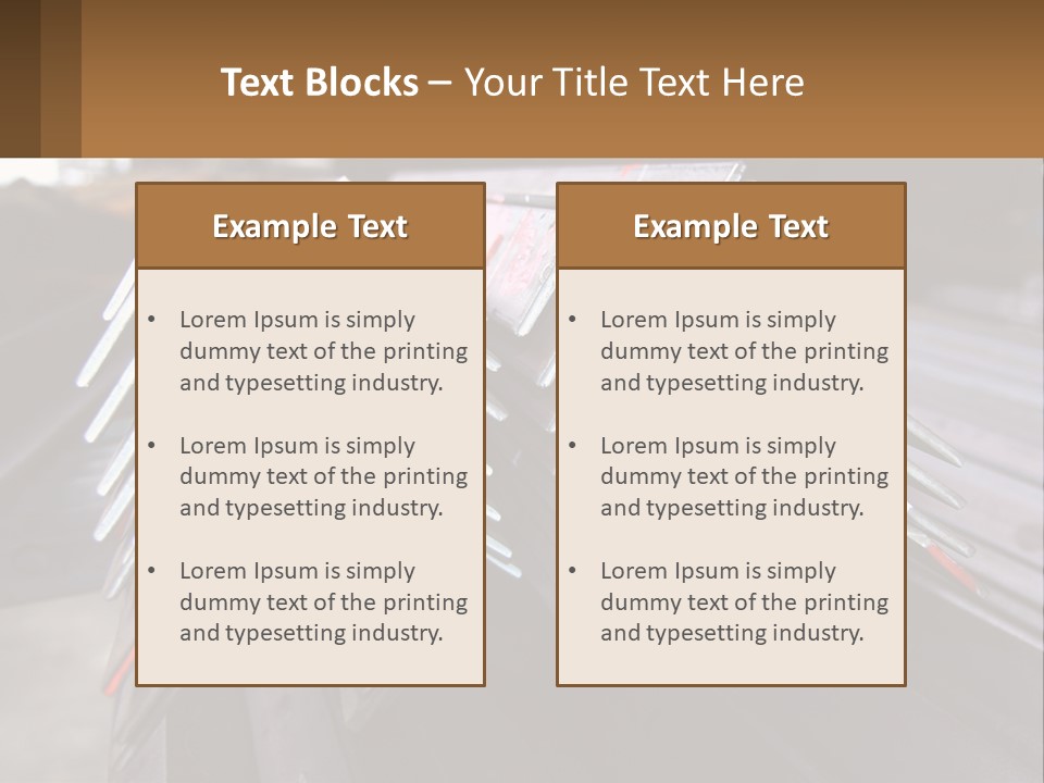 A Bunch Of Metal Bars Stacked On Top Of Each Other PowerPoint Template