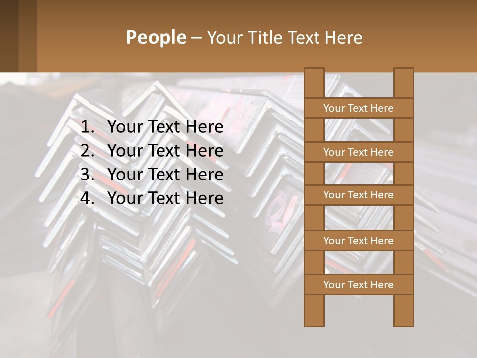 A Bunch Of Metal Bars Stacked On Top Of Each Other PowerPoint Template