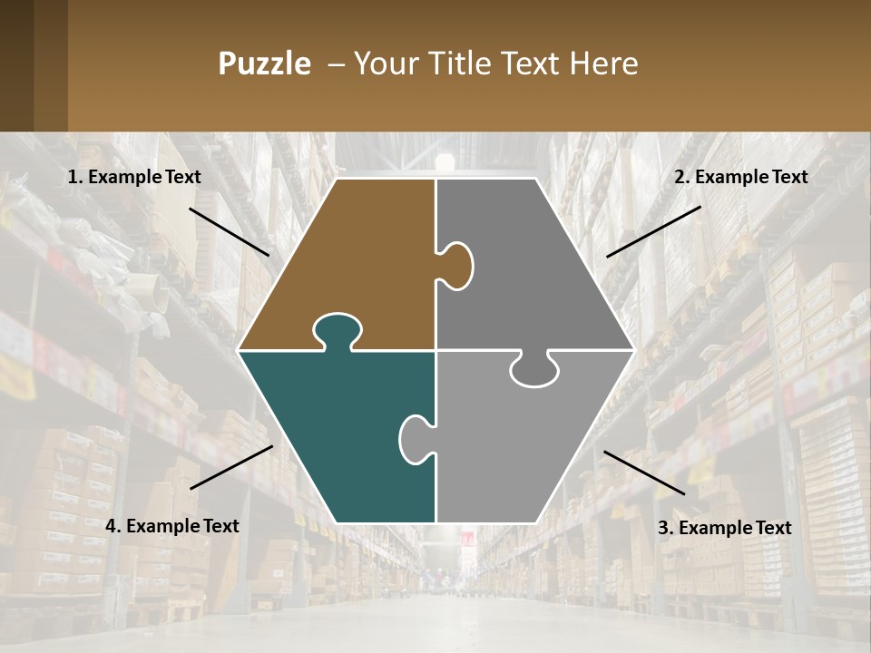 A Large Warehouse Filled With Lots Of Boxes PowerPoint Template