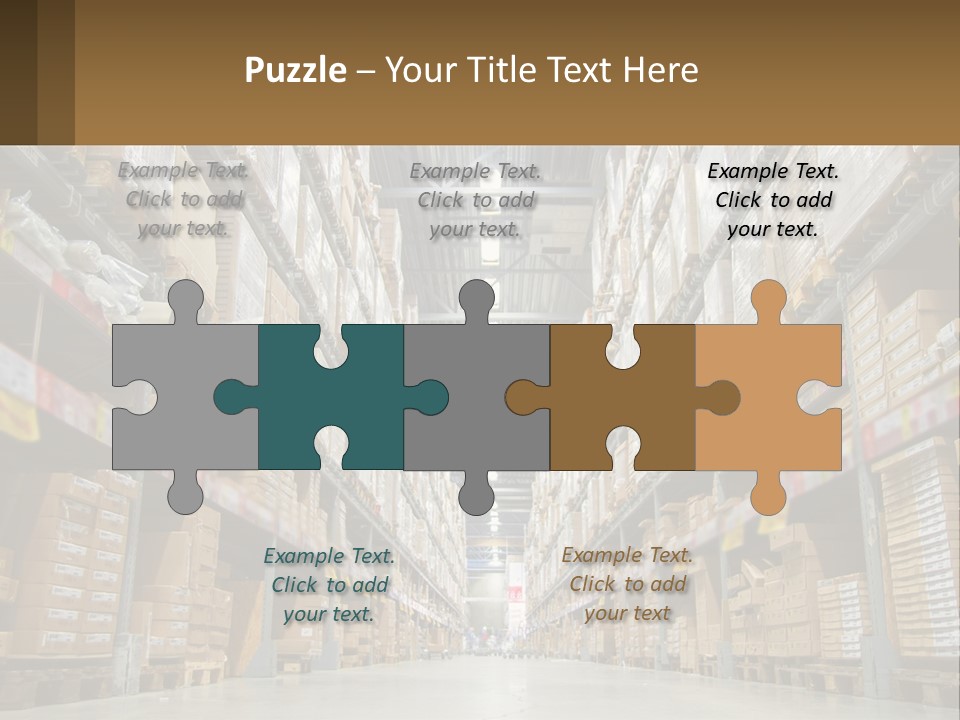 A Large Warehouse Filled With Lots Of Boxes PowerPoint Template