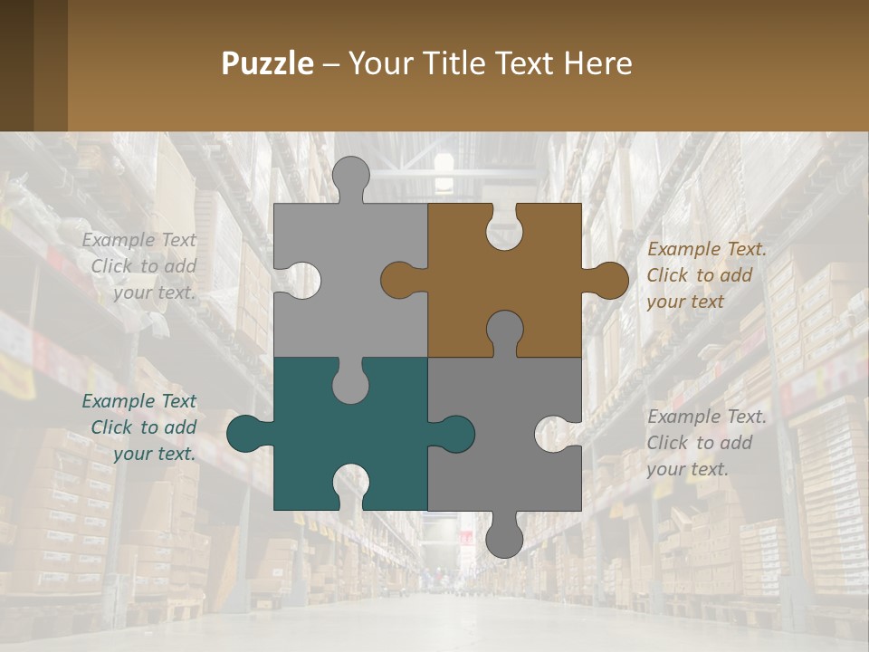 A Large Warehouse Filled With Lots Of Boxes PowerPoint Template