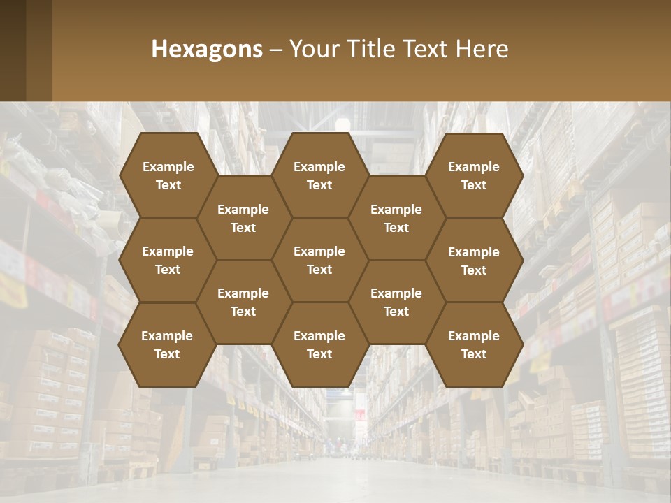 A Large Warehouse Filled With Lots Of Boxes PowerPoint Template