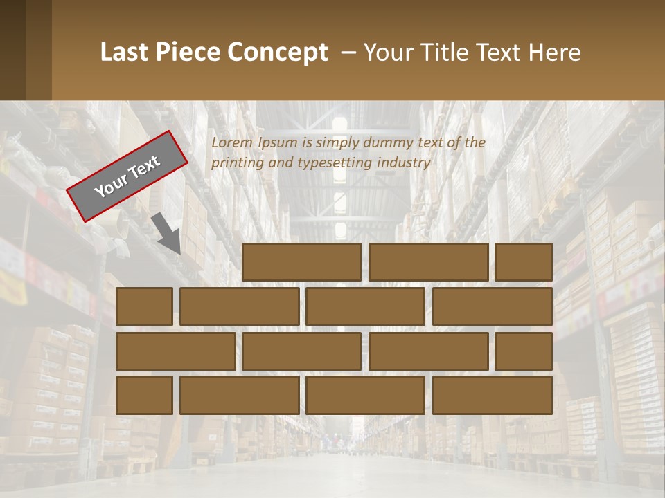 A Large Warehouse Filled With Lots Of Boxes PowerPoint Template