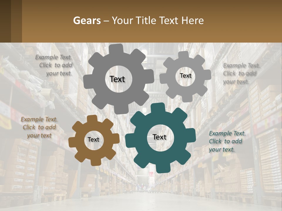 A Large Warehouse Filled With Lots Of Boxes PowerPoint Template