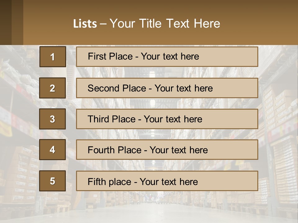 A Large Warehouse Filled With Lots Of Boxes PowerPoint Template