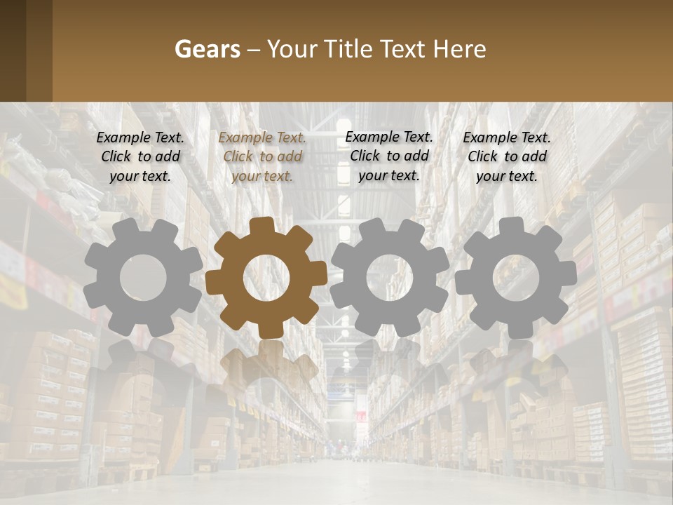 A Large Warehouse Filled With Lots Of Boxes PowerPoint Template