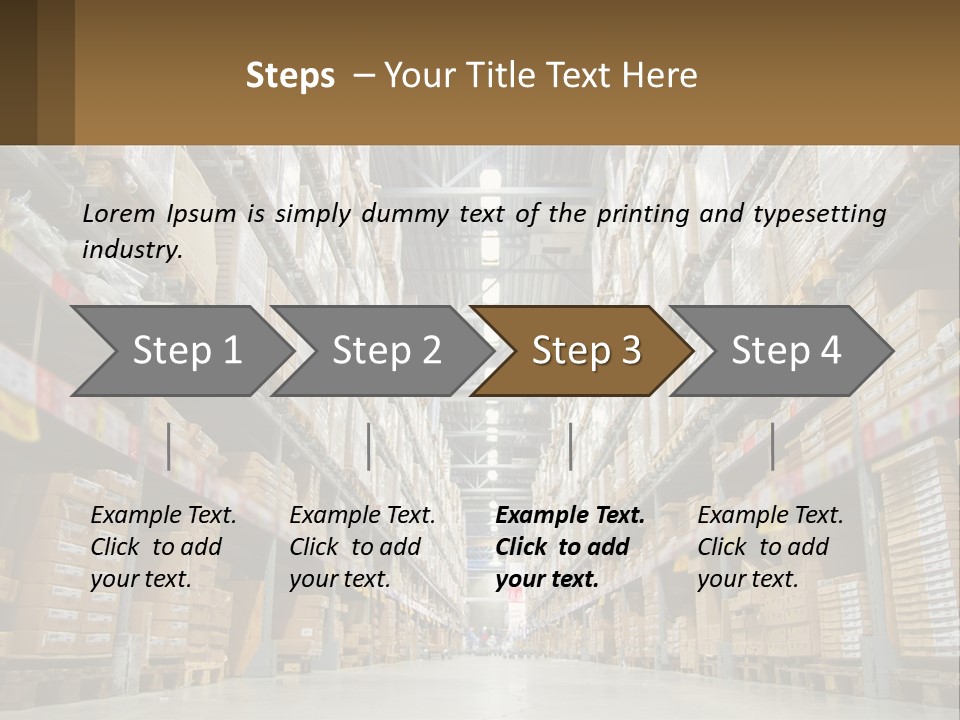 A Large Warehouse Filled With Lots Of Boxes PowerPoint Template