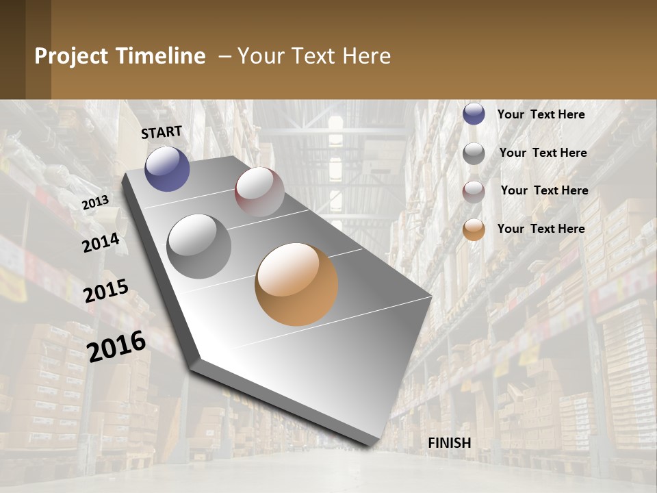 A Large Warehouse Filled With Lots Of Boxes PowerPoint Template