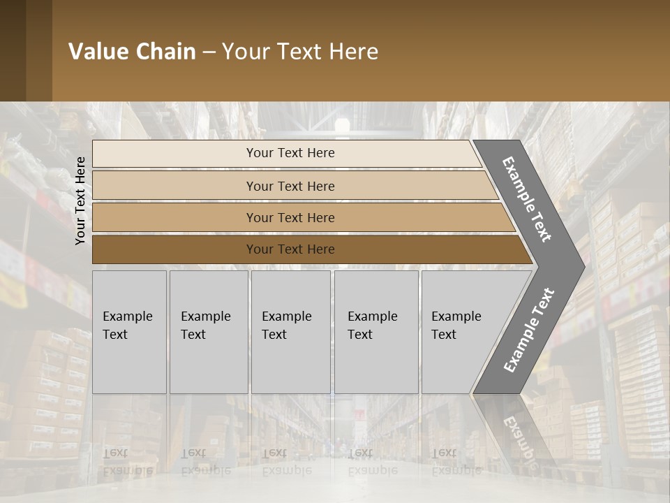 A Large Warehouse Filled With Lots Of Boxes PowerPoint Template