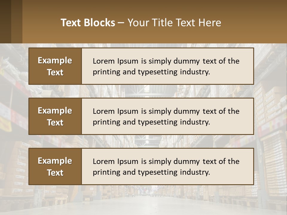 A Large Warehouse Filled With Lots Of Boxes PowerPoint Template