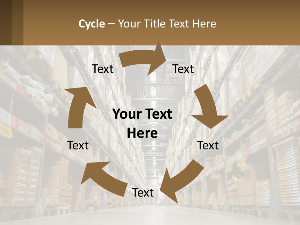 A Large Warehouse Filled With Lots Of Boxes PowerPoint Template
