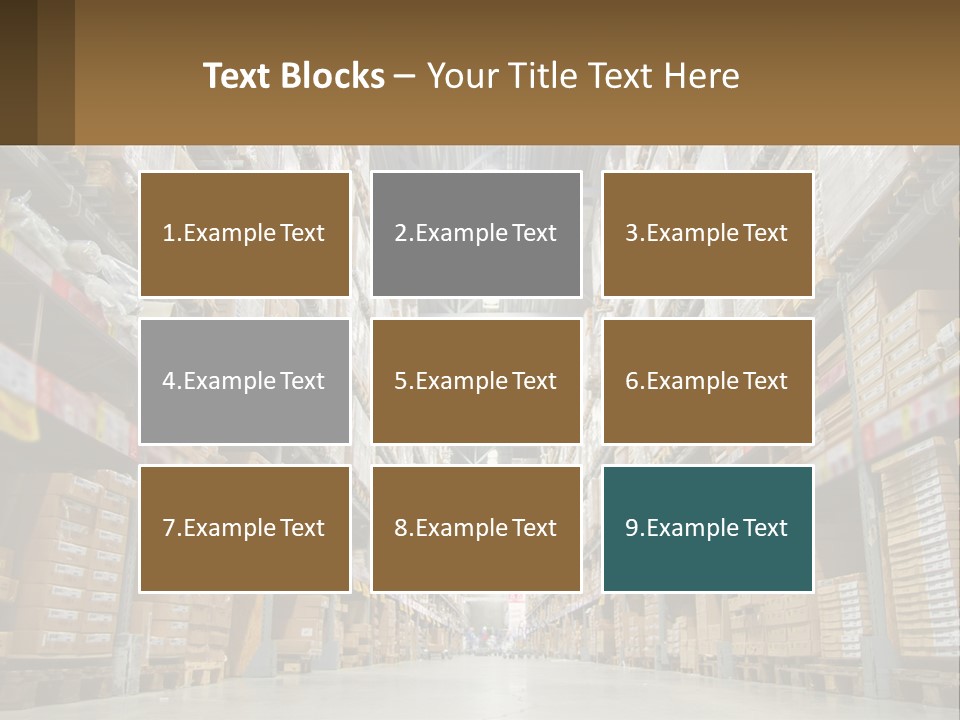A Large Warehouse Filled With Lots Of Boxes PowerPoint Template