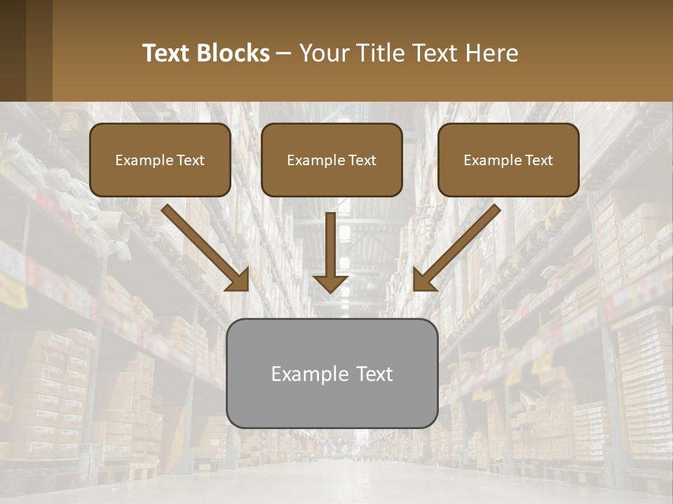 A Large Warehouse Filled With Lots Of Boxes PowerPoint Template