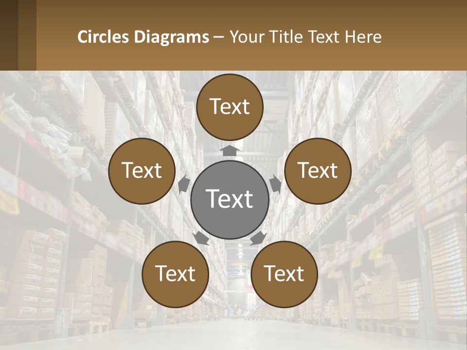 A Large Warehouse Filled With Lots Of Boxes PowerPoint Template