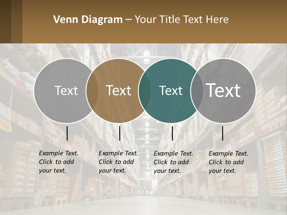 A Large Warehouse Filled With Lots Of Boxes PowerPoint Template
