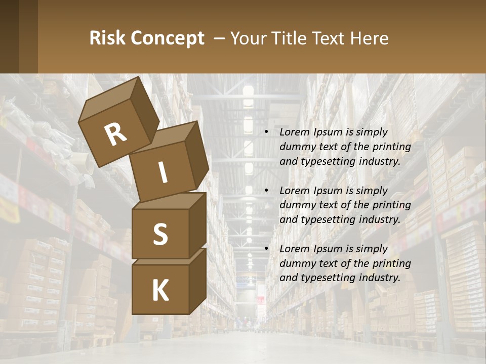 A Large Warehouse Filled With Lots Of Boxes PowerPoint Template