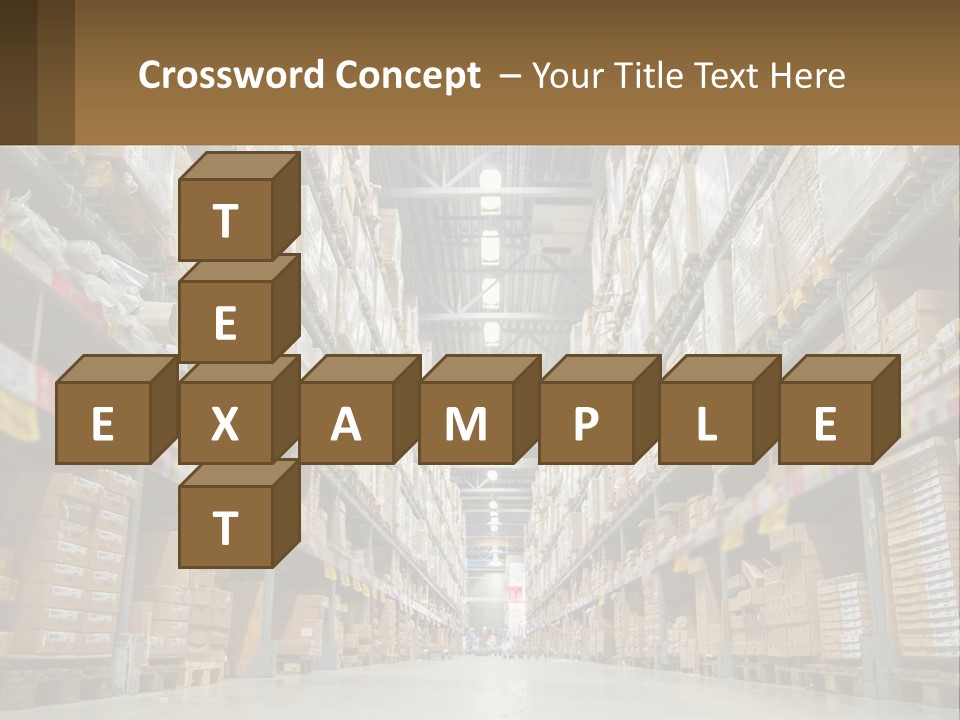 A Large Warehouse Filled With Lots Of Boxes PowerPoint Template