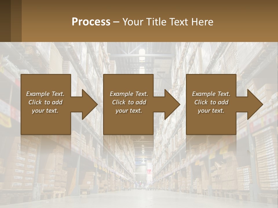 A Large Warehouse Filled With Lots Of Boxes PowerPoint Template
