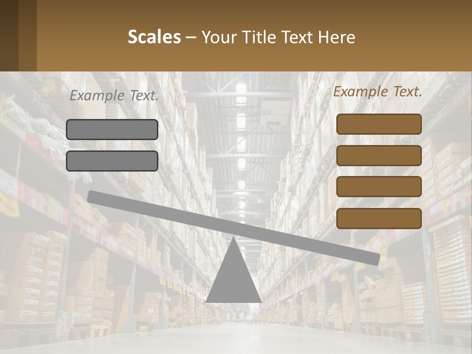 A Large Warehouse Filled With Lots Of Boxes PowerPoint Template