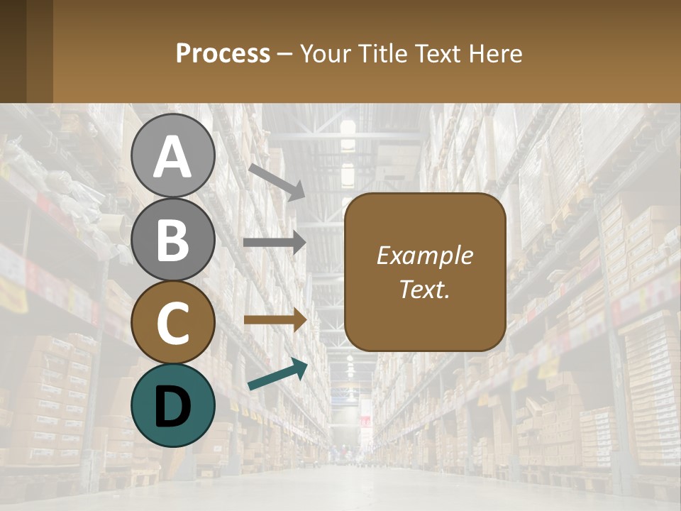 A Large Warehouse Filled With Lots Of Boxes PowerPoint Template