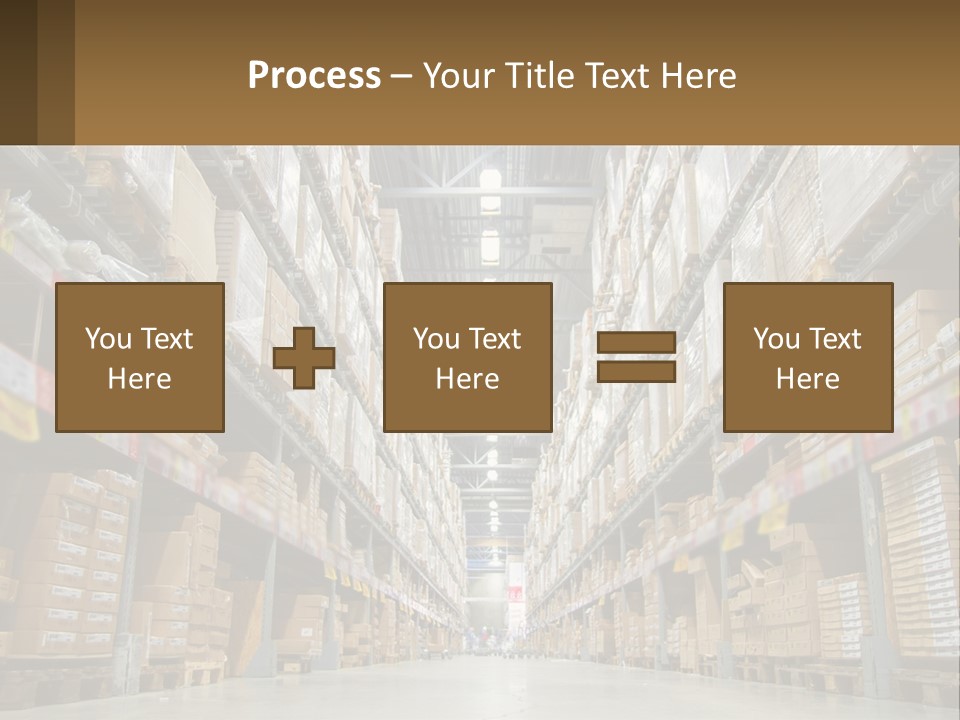 A Large Warehouse Filled With Lots Of Boxes PowerPoint Template