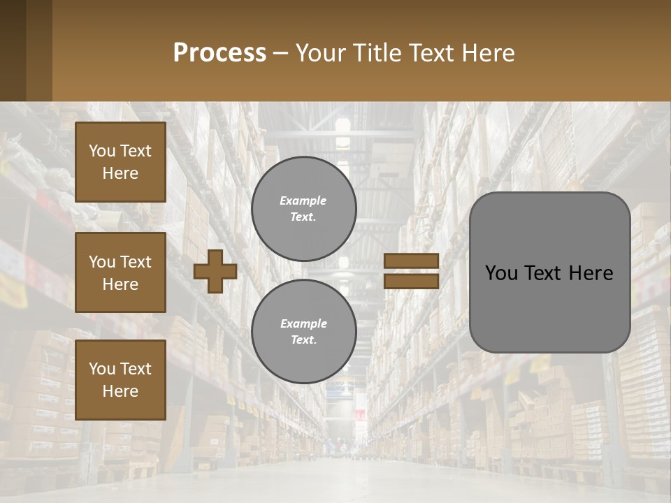 A Large Warehouse Filled With Lots Of Boxes PowerPoint Template