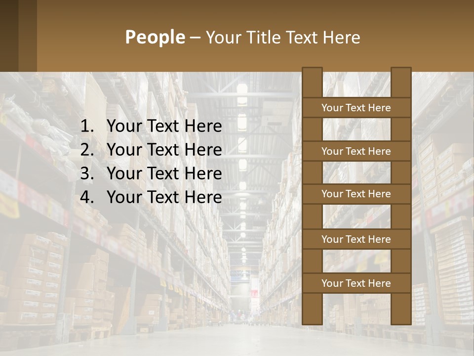 A Large Warehouse Filled With Lots Of Boxes PowerPoint Template