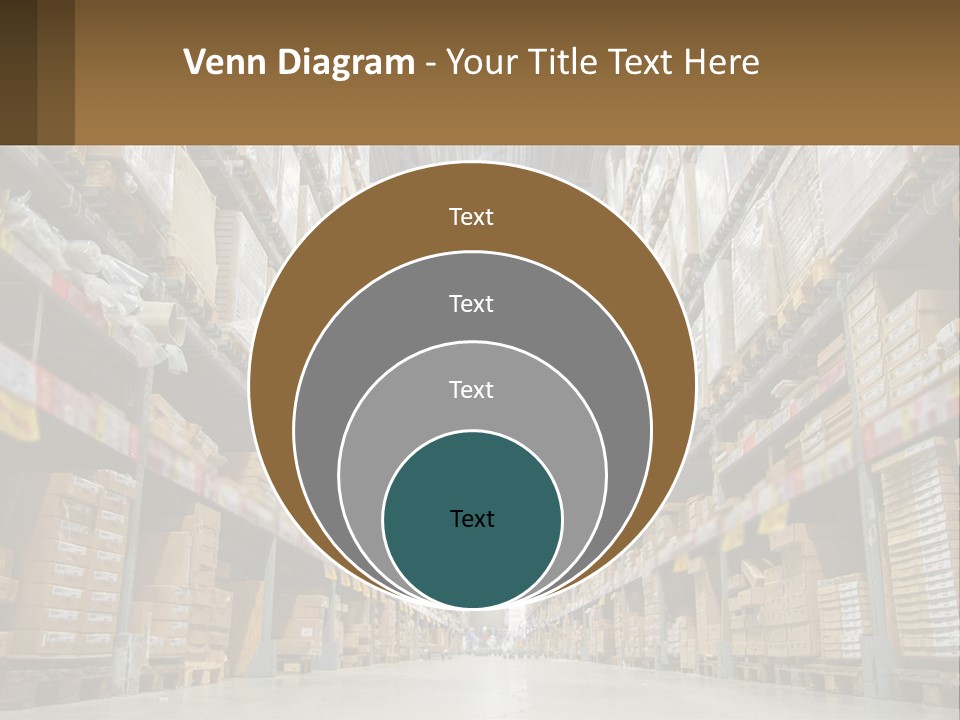 A Large Warehouse Filled With Lots Of Boxes PowerPoint Template