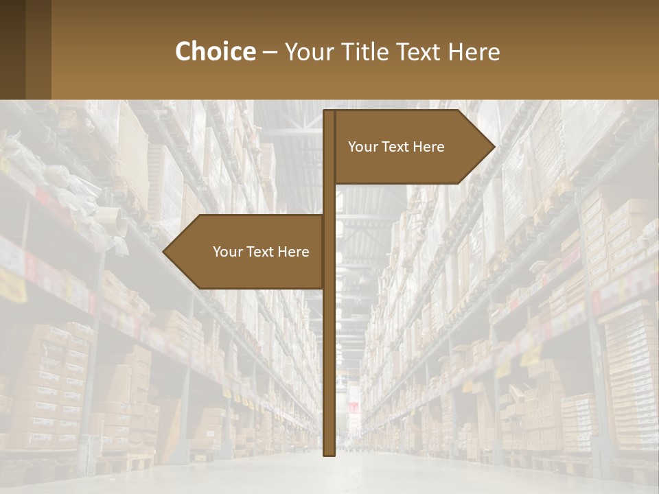 A Large Warehouse Filled With Lots Of Boxes PowerPoint Template