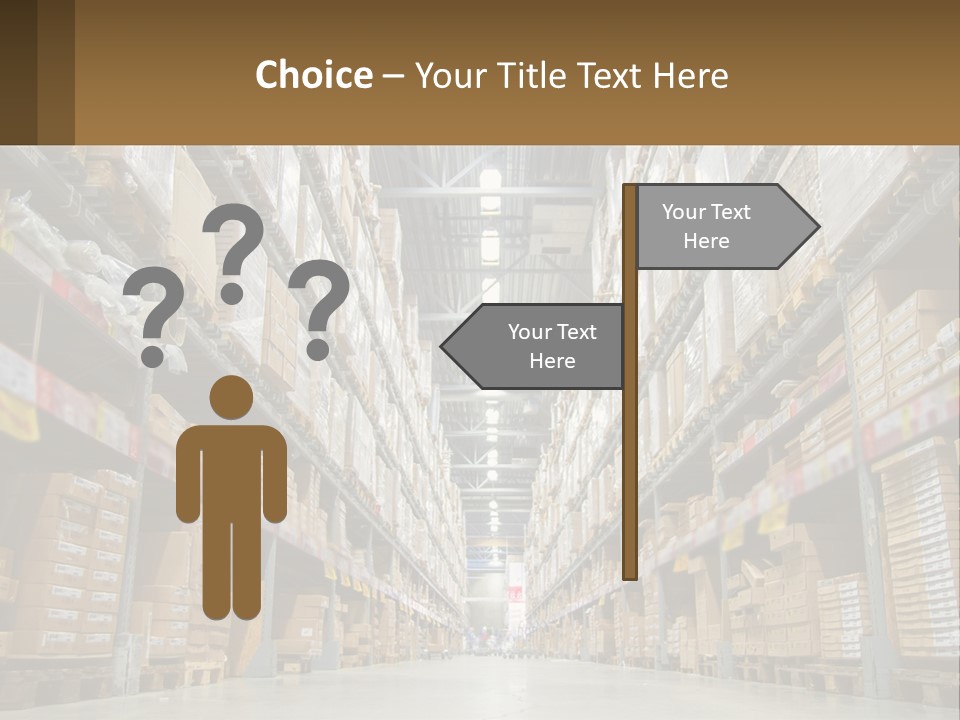 A Large Warehouse Filled With Lots Of Boxes PowerPoint Template