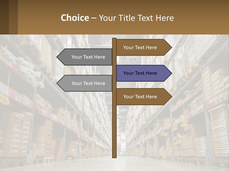 A Large Warehouse Filled With Lots Of Boxes PowerPoint Template