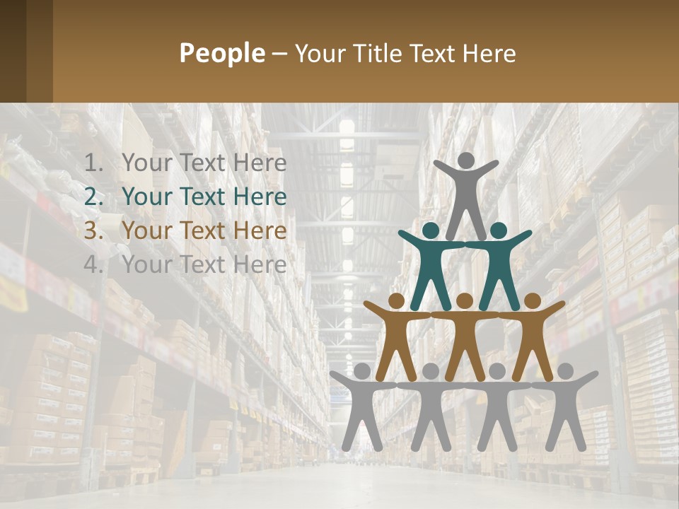 A Large Warehouse Filled With Lots Of Boxes PowerPoint Template