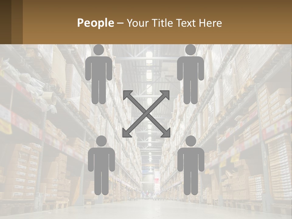A Large Warehouse Filled With Lots Of Boxes PowerPoint Template
