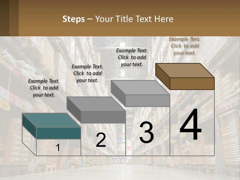 A Large Warehouse Filled With Lots Of Boxes PowerPoint Template