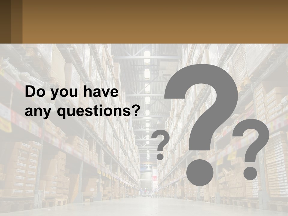 A Large Warehouse Filled With Lots Of Boxes PowerPoint Template