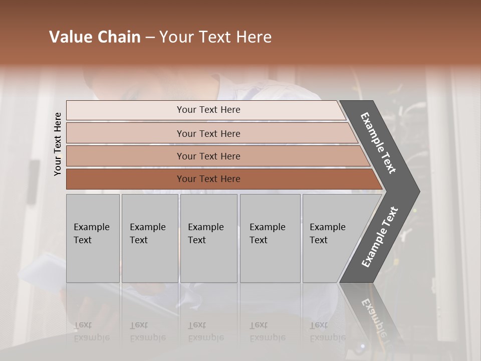 A Man Sitting In Front Of A Server In A Server Room PowerPoint Template