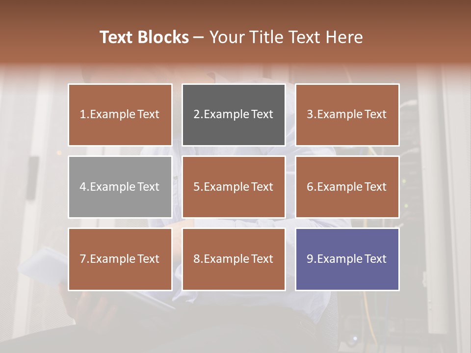 A Man Sitting In Front Of A Server In A Server Room PowerPoint Template