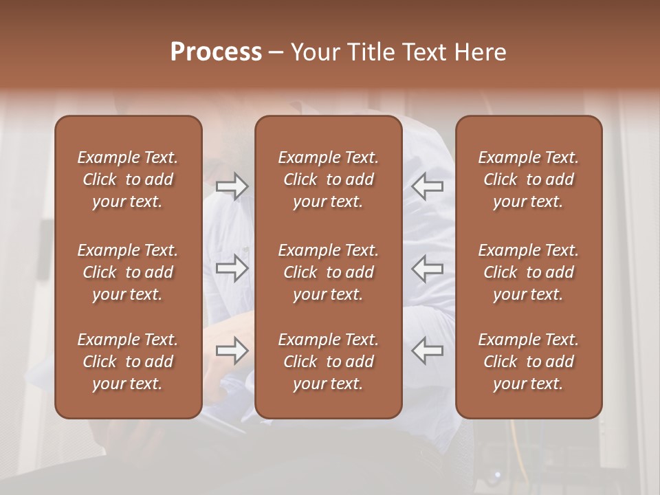 A Man Sitting In Front Of A Server In A Server Room PowerPoint Template