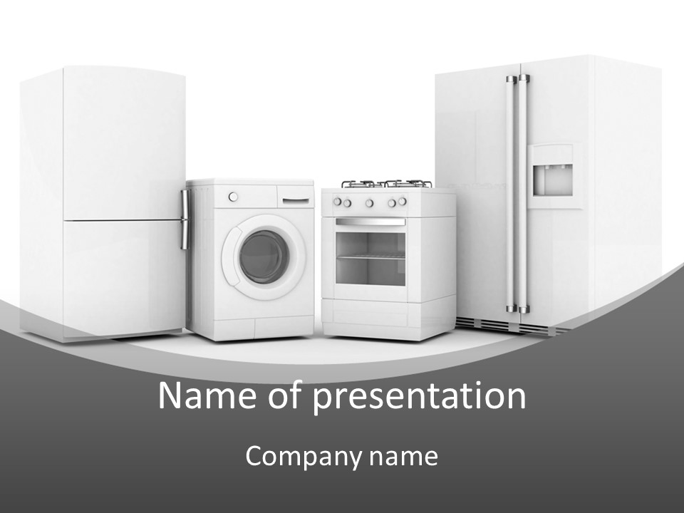 A Group Of Appliances Sitting Next To Each Other PowerPoint Template