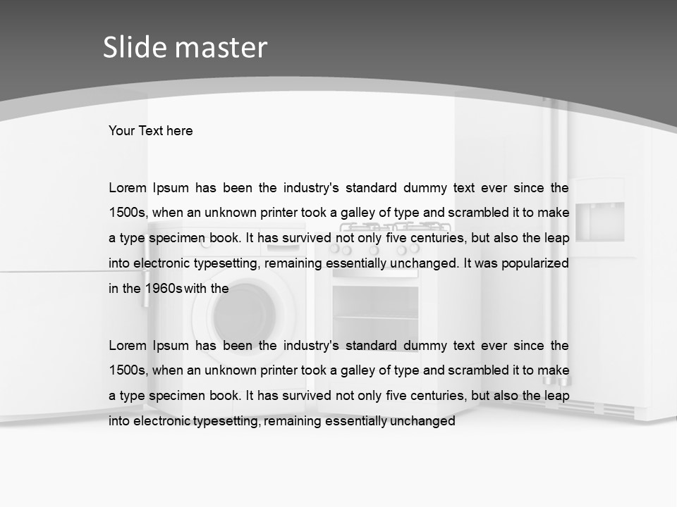 A Group Of Appliances Sitting Next To Each Other PowerPoint Template