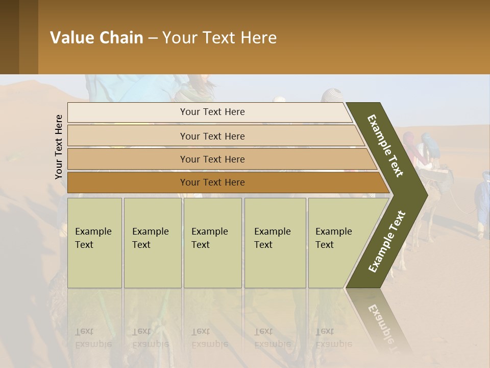A Group Of People Riding On The Backs Of Camels In The Desert PowerPoint Template