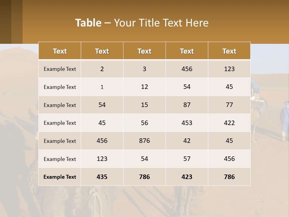 A Group Of People Riding On The Backs Of Camels In The Desert PowerPoint Template