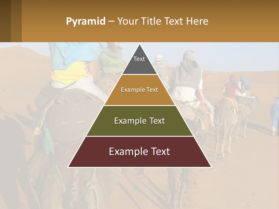 A Group Of People Riding On The Backs Of Camels In The Desert PowerPoint Template