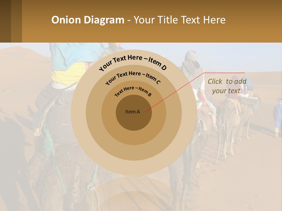 A Group Of People Riding On The Backs Of Camels In The Desert PowerPoint Template