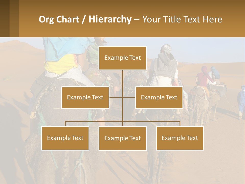 A Group Of People Riding On The Backs Of Camels In The Desert PowerPoint Template